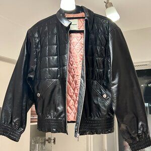 Sandro Smooth Black Leather Biker Jacket